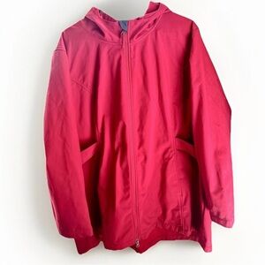 Free Tech Red Mark Softshell Jacket Women’s 3X Red Hooded Coat Windbreaker